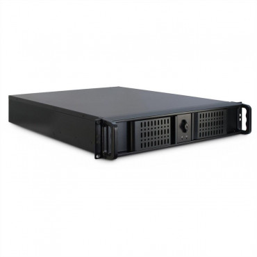 19-inch server housing, 2U, long, black