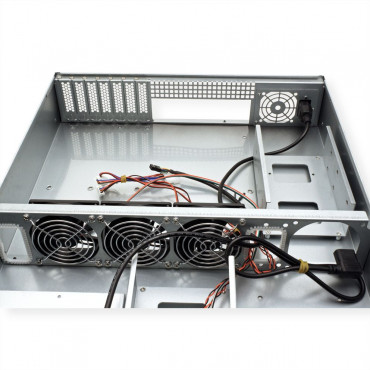 19-inch server housing, 2U, long, black