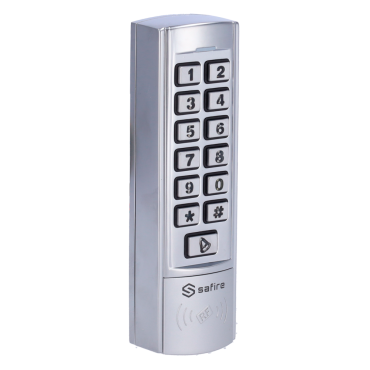 Standalone access control - Access with keyboard and RFID - Relay output, for alarm and doorbell - Wiegand 26 | Input for Reader - Compact design for frames - Suitable for exterior IP68