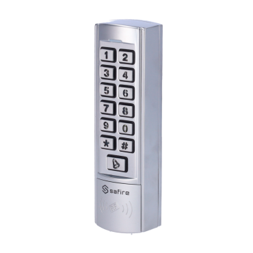 Standalone access control - Access with keyboard and RFID - Relay output, for alarm and doorbell - Wiegand 26 | Input for Reader - Compact design for frames - Suitable for exterior IP68