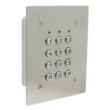 Standalone keypad | 1 Relay | 60 codes | metal keys | Stainless steel frontplate