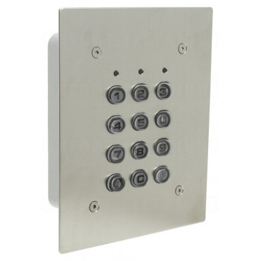 Standalone keypad | 2 Relay | 60 codes | plastic keys | Stainless steel front plate