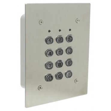 Standalone keypad | 1 Relay | 60 codes | plastic keys | Stainless steel frontplate