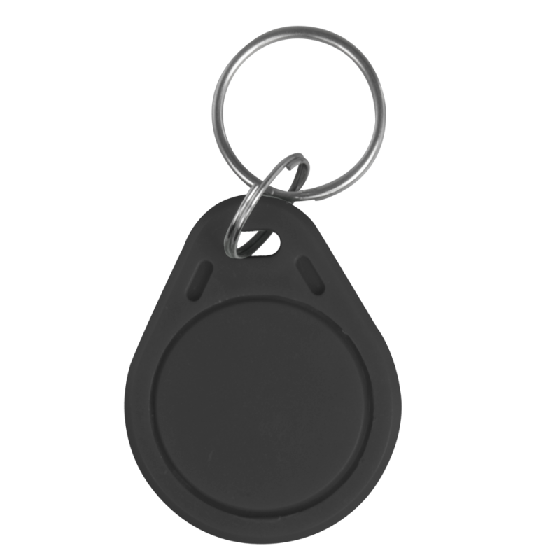 Proximitytag met sleutelhanger - Identificatie via radiofrequentie - Passieve MIFARE | zwarte kleur - Frequentie 13,56 MHz - Licht en draagbaar - Maximale veiligheid - pak met 10 stuks