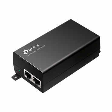 TP-Link - PoE injector - Input/Output RJ45 10/100/1000 Mbps - Power 30 W - Maximum distance 100 m - PoE/PoE+ IEEE802.3af/at - Stabilized and protected