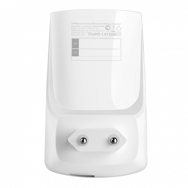 Wifi Range Extender with AC Passthrough - Frequency 2.4GHz - Supports 802.11 b/g/n - Connections up to 300 Mbps - Power <15dBm - RJ45 10/100Mbps Connector