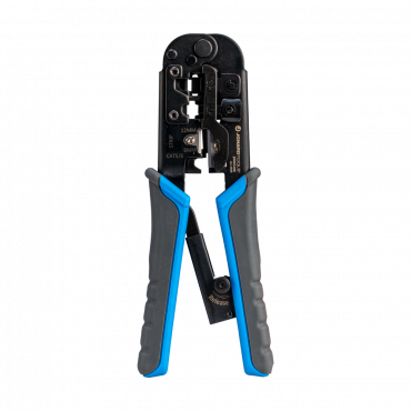 Crimping tool for bulkhead connector - Compatible connectors: EZ-RJ45, RJ11, RJ12 - Compatible cables: CAT3, CAT5/5E and CAT6 - Professional high quality model - High durability and ergonomic design