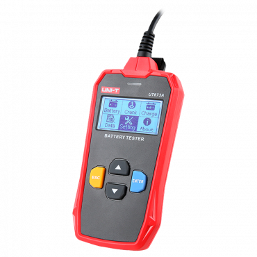 MT-BATTERY-UT673A: Battery tester - Measures capacitance, voltage, resistance and status - Battery charging and starting test 12V/24V - Suitable for testing up to 10 battery types