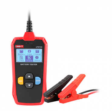 Battery tester - Measures capacitance, voltage, resistance and status - Battery charging and starting test 12V/24V - Suitable for testing up to 10 battery types