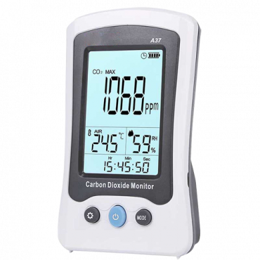 MT-CO2-A37: Temperature and humidity meter from CO2 - user-programmable visual and audible alarm - Maximum / minimum / average value register - Measurement range from CO2 400~5000 ppm - Time-weighted average calculation