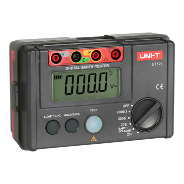Earth Resistance Meter - LCD display up to 2000 accounts - Earth resistance measurement up to 2000Ω - AC ground voltage measurement up to 200V - Data storage - Automatic shutdown