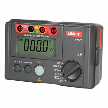Earth Resistance Meter - LCD display up to 2000 accounts - Earth resistance measurement up to 2000Ω - AC ground voltage measurement up to 200V - Data storage - Automatic shutdown