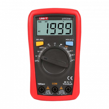 Handheld Digital Multimeter - LCD display of up to 2000 counts - DC and AC voltage measurement up to 250V - DC and AC current measurement up to 10A - Resistance and capacitance measurement - Buzzer for continuity test