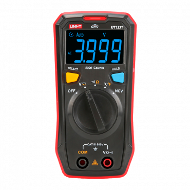 Pocket Digital Multimeter - EBTN display up to 4000 accounts - DC and AC voltage measurement up to 600V - High AC accuracy with True RMS function - Resistance and temperature measurement