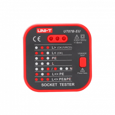 Electrical outlet tester EU - Verification of wiring errors - Test for possible leaks