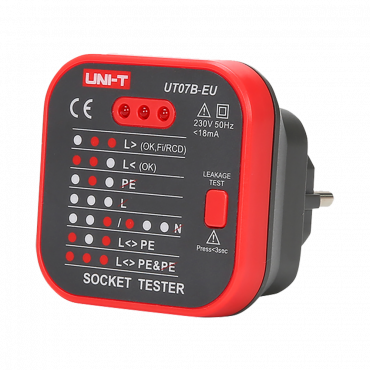 Electrical outlet tester EU - Verification of wiring errors - Test for possible leaks