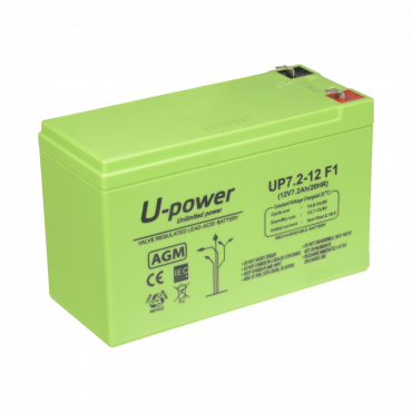 AGM lead acid battery - Voltage 12V - Capacity 7.2 Ah - 101 x 151 x 65 mm / 2180 g - For backup or direct use