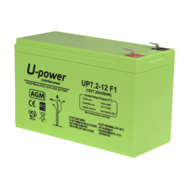 AGM lead acid battery - Voltage 12V - Capacity 7.2 Ah - 101 x 151 x 65 mm / 2180 g - For backup or direct use