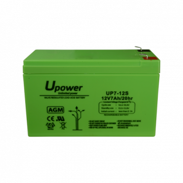 AGM lead acid battery - Voltage 12V - Capacity 7.0 Ah - 99 x 151 x 60 mm / 2180 g - For backup or direct use