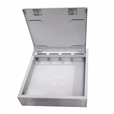 Safety box - Designed for wall installation - Vertical format - 2 keys and locks alike - Side inputs for cabling - VESA monitor holes