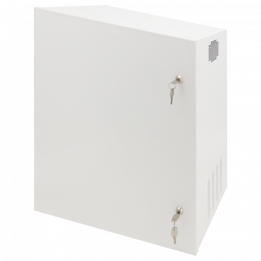 security box - Special for wall installation - vertical format - 2 keys and locks - Wiring entries - For monitor, POE Switches, Recorder and Rack 19´