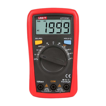 Handheld Digital Multimeter- LCD display of up to 2000 counts - DC and AC voltage measurement up to 250V - DC and AC current measurement up to 10A - Resistance measurement - Buzzer for continuity test