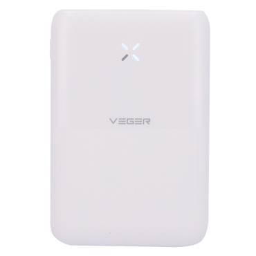 VEGER | Ultra slim power bank | Capacity 10000mAh | 22.5W Fast charge | MicroUSB, Lightning inputs, USB-A,USB-C outputs | 4 Charge indicator LEDs