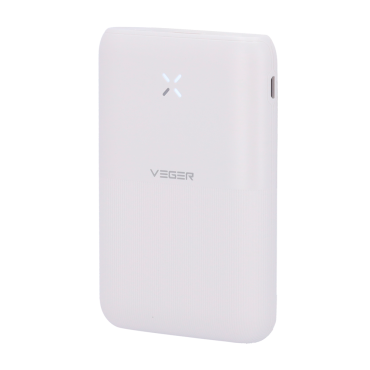 VEGER | Ultra slim power bank | Capacity 10000mAh | 22.5W Fast charge | MicroUSB, Lightning inputs, USB-A,USB-C outputs | 4 Charge indicator LEDs