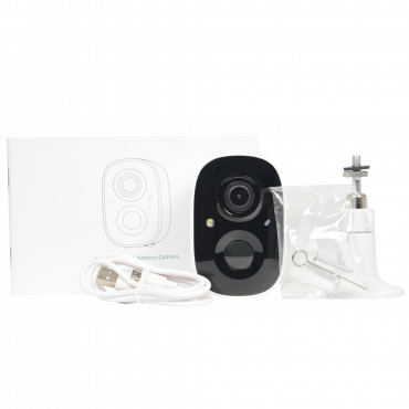 IP camera 2Mpx VicoHome Wifi battery powered - Intelligent Cloud Detection / PIR Sensor - Deterrent light / Lithium battery 5200 mAh - Lens 2.97 mm / IR 7 m / LED white - Two-way audio / SD slot - VicoHome and Cloud Apps / Alexa Compatible