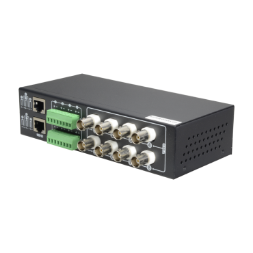 Video Balun 4N1 (HDTVI, HDCVI, AHD and CVBS) - 8 passive channels - Includes 8 BA612P-HAC - BNC and RJ45 connection - Range: 180 ~ 440 m - Rack mount possibility 19"