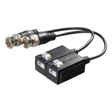 SAFIRE UTP passive transceiver - Optimised for HDTVI, HDCVI and AHD - 1 video channel - Passive, connector of 2 pins - Range: 150 ~ 400 m - 2 units