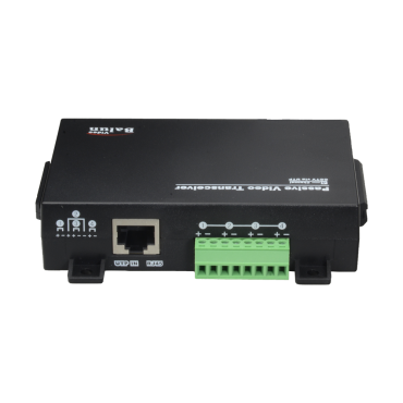 Video Balun for HDTVI / HDCVI / AHD / CVBS - 4 passive channels - Includes 4 BA612P-HAC - BNC and RJ45 connection - Range: 180 ~ 440 m