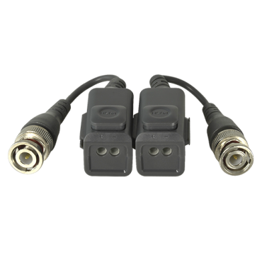 SAFIRE passive twisted pair transceiver with Splicing Button - Optimized for HDTVI, HDCVI, AHD and CVBS - 1 video channel - Passive, connector of 2 pins - Range: 150 ~ 500 m - 2 units