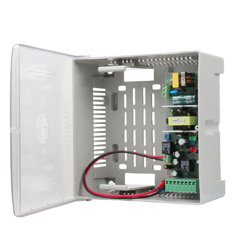 Power supply - Exclusive for access control - Control of different locks - auxiliary battery - Can be set to NC/NO - Plastic box
