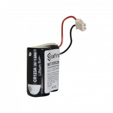 Safire - Battery pack CR123A / CR17345 / 5018LC - In retractable with Molex connector 5284 - Voltage 6 V / Lithium - Nominal capacity 1600 mAh - Compatible with Visonic Next Cam detectors