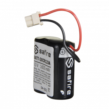 Safire - Battery pack CR123A / CR17345 / 5018LC - In retractable with Molex connector 5284 - Voltage 6 V / Lithium - Nominal capacity 1600 mAh - Compatible with Visonic Next Cam detectors