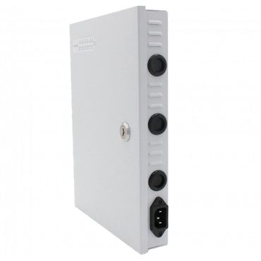 power distribution box - AC input 180V~246V - 18 fuse outputs - Resettable fuse protection - Output voltage 12V / 250W - metal casing