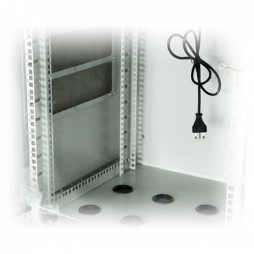 ack cabinet for wall - Up to 9U rack of 19" - Up to 100 kg load - With ventilation and cable passage - Includes 2 fans  - 8 Wiring inputs
