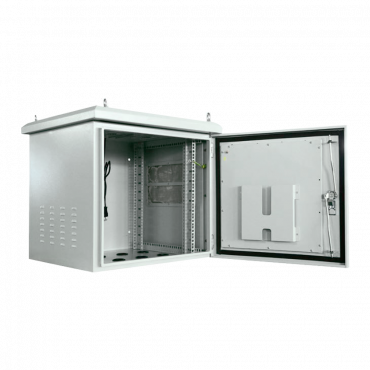 Rack cabinet for wall - Up to 6U rack of 19" - Up to 100 kg load - With ventilation and cable passage - Includes 2 fans  - 8 Wiring inputs