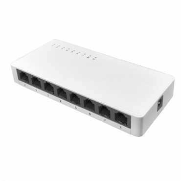 SW08-G: White Label - Desktop Switch - 8 ports Gigabit - Speed 10/100/1000Mbps - Plug & Play - Energy Saving Technology