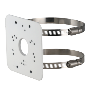 Pole mount bracket - For bullet and dome cameras - Diameter range 80~150 mm - Valid for exterior use - White colour colour - Cable pass