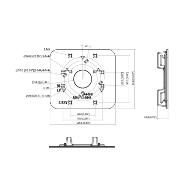 Pole mount bracket - For bullet and dome cameras - Diameter range 80~150 mm - Valid for exterior use - Black colour - Cable pass