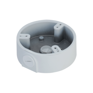 Junction Box | For mini dome cameras | Suitable for outdoor use | Aluminum alloy | White colour | Cable pass