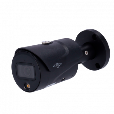 IP Bullet Camera 4 Megapixel PRO Range - 1/3” Progressive Scan CMOS - H.265+/H.265/H.264+/H.264 compression - 2.8 mm lens / LEDs Range 30 m - WDR | Alarms | Integrated Audio and Microphone - WEB, DSS/PSS, Smartphone and NVR