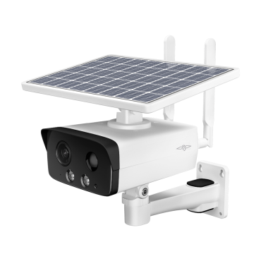 4G-bulletcamera | 1/3" 4 MP progressieve CMOS | 2,8 mm / WDR-lens | Inclusief fotovoltaïsch paneel voor autonoom gebruik | Inclusief oplaadbare lithiumbatterij | Weerbestendig IP67