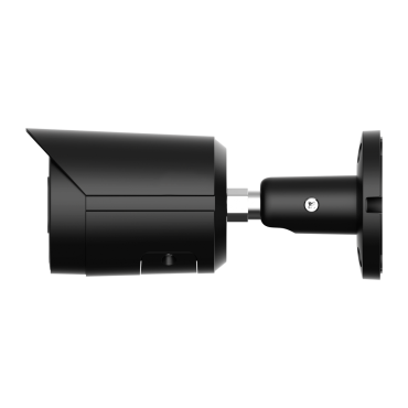 Bullet IP Camera 4 Megapixel BLACK - 1/3” Progressive Scan CMOS - Compression H.265+/H.265/H.264+/H.264 - Lens 2.8 mm / LEDs Range 30 m - WDR | Integrated microphone - Smart Features