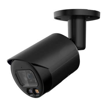 Bullet IP Camera 4 Megapixel BLACK - 1/3” Progressive Scan CMOS - Compression H.265+/H.265/H.264+/H.264 - Lens 2.8 mm / LEDs Range 30 m - WDR | Integrated microphone - Smart Features