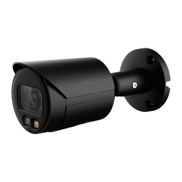 Bullet IP Camera 4 Megapixel BLACK - 1/3” Progressive Scan CMOS - Compression H.265+/H.265/H.264+/H.264 - Lens 2.8 mm / LEDs Range 30 m - WDR | Integrated microphone - Smart Features