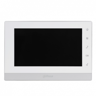 Video Intercom Monitor - 7" LCD TFT Screen - 3 groups of 2 wire ports - 6 alarm inputs - MicroSD slot - Surface or flush mounting