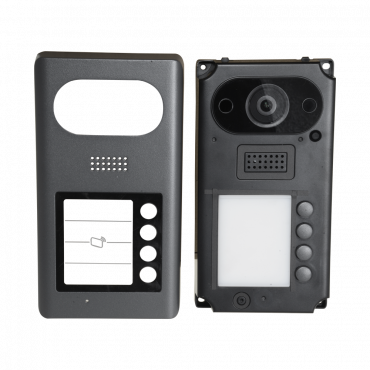Video-intercom IP - 2Mpx groothoekcamera - Tweeweg audio | 4 Belknop - Mobiele app voor bewaking op afstand - Roestvrij staal, vandalismebestendig - Opbouwmontage